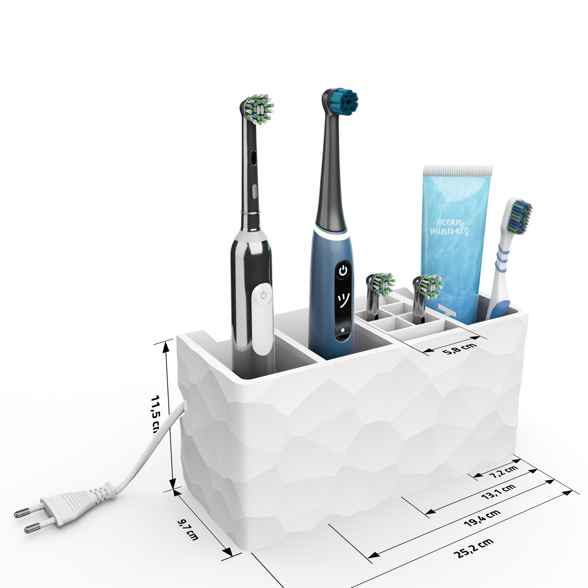 FIHODONE Porte-brosse à Dents 5 Compartiments – Organisateur Bambou Et PP – Noir – Pour Salle De Bain, Bureau