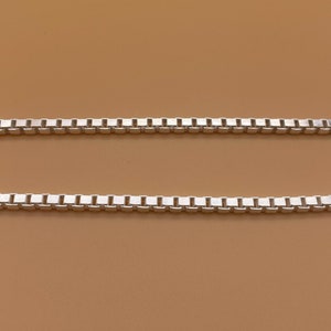 Silver Box 925 Sterling Silver Chain, Women Elegant Silver Chain, Dainty Square Box Chain, Silver Necklace for Men Women, Chain for Charms