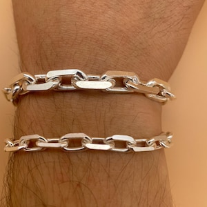 925 Sterling Silver Anchor Chain Bracelet, Men Anchor Chain Bracelet, Women Silver Bracelet, Gift for Birthday Bracelet, Gift for Women&#39;s