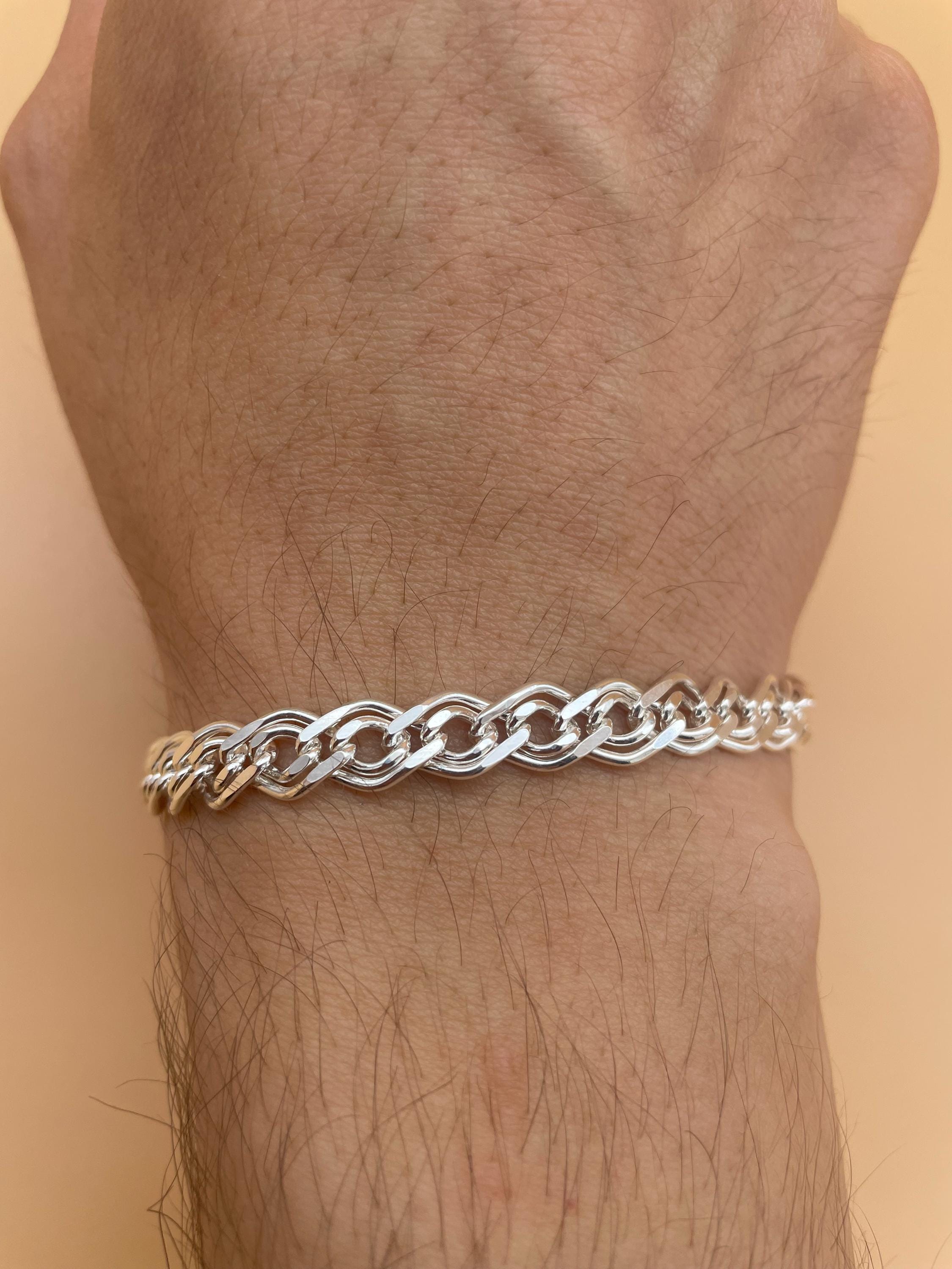925 Sterling Silver Nonna Chain Bracelet, Unisex Minimalist