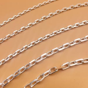 925 Sterling Silver Anchor Chain Necklace, Cable link chain necklace, Solid silver chain, Gift men chain, Anchor men chain, Gift Anniversay