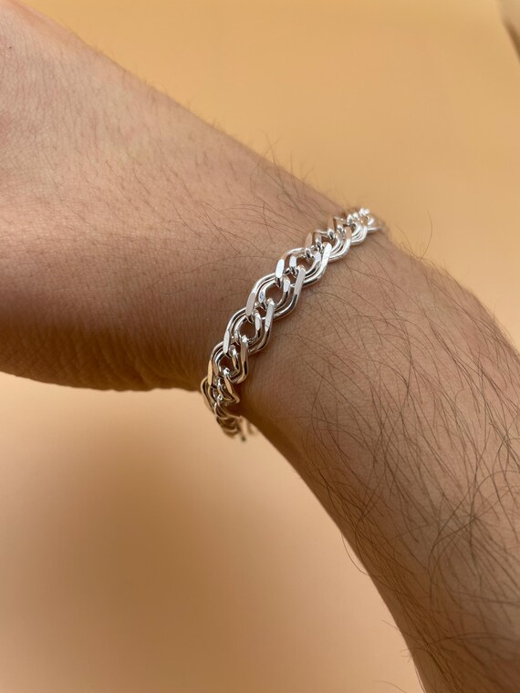 925 Sterling Silver Nonna Chain Bracelet, Unisex Minimalist