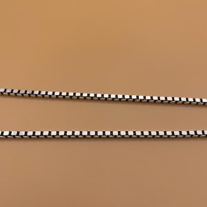 Oxidized Silver Box 925 Sterling Silver Chain, Women Silver Chain, Dainty Square Box Chain, Silver Necklace for Men Women, Chain for Pendant