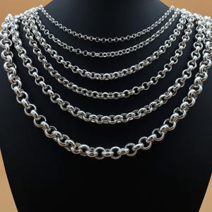Men Rolo Chain, Belcher Rolo Chain Necklace, 925 Sterling Silver Handmade Chain, Gift for Men, Round Link Chain, Gift for Him, Chunky Chain