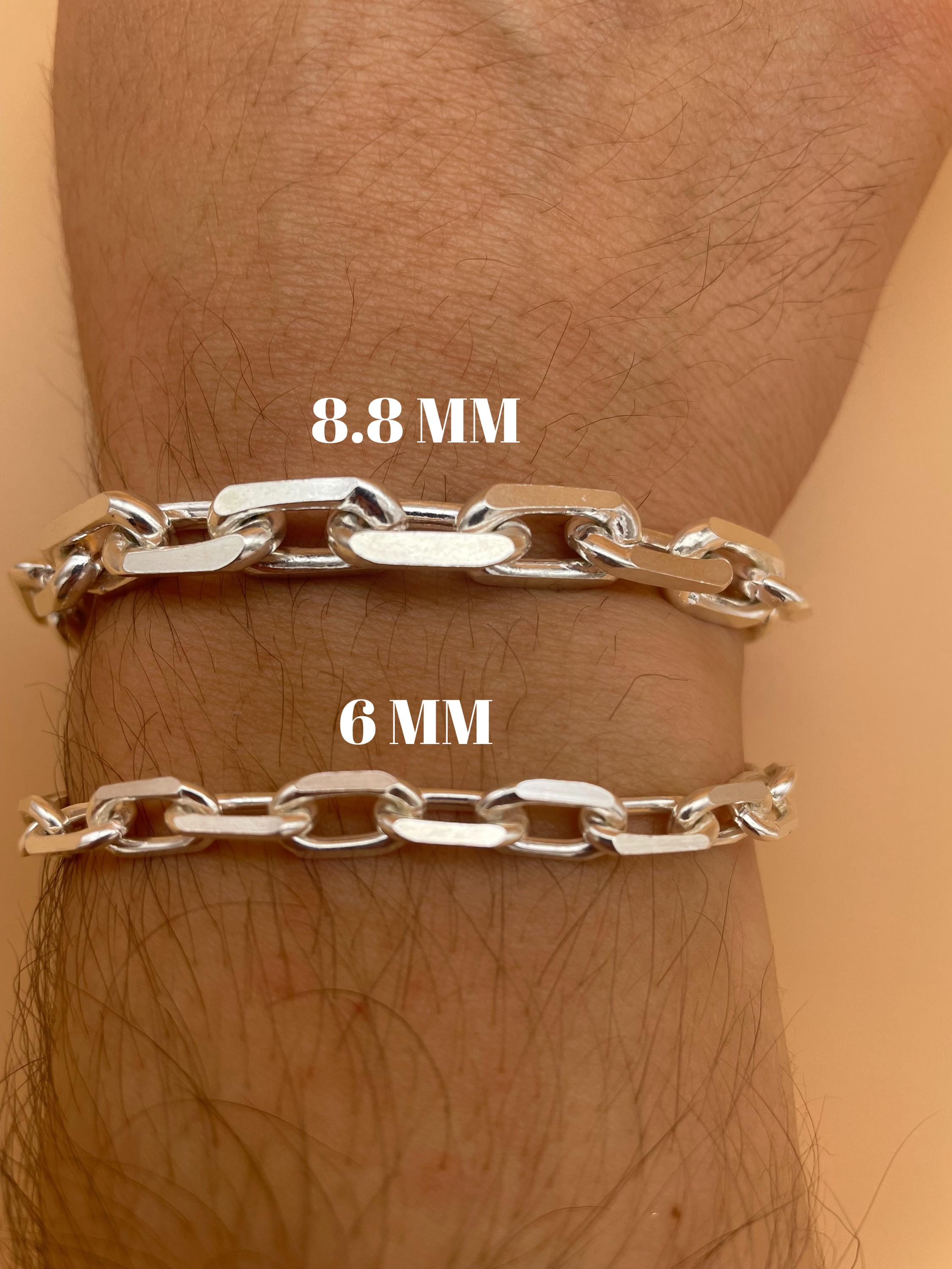 Italian 925 Real Solid Sterling Silver Anchor Chain Bracelet 