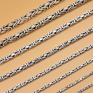Byzantine Silver Chain Necklace, 925 Sterling Silver Chain, Men Silver Bali Chain, King Byzantine Chain, Oxidized Byzantine Silver Necklace