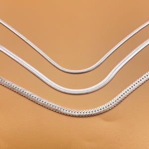 925 Sterling Silver Herringbone Chain Necklace, Flat Snake Chain, Women Silver Chain, Elegant Silver Chain Gift, Silver Women&#39;s Choker Chain
