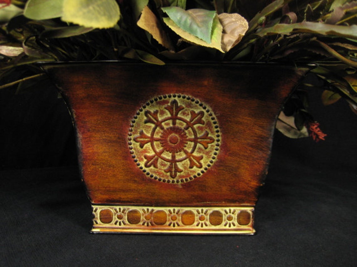 Old World Dining Table Centerpiece Floral Arrangement Rust Etsy