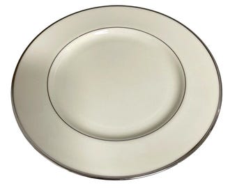 Lenox Montclair 10.5" Dinner Plate Ivory With Platinum Trim Made in USA