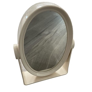 Vintage Double Sided Beige Swivel Magnifying Make-Up Mirror Two Way Retro