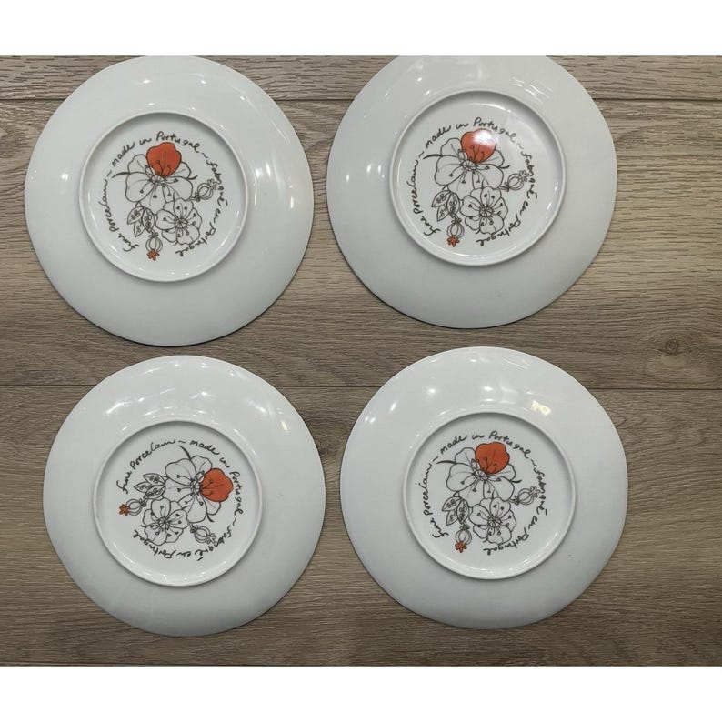 Set 4 Anthropologie Desertbloom 9" Salad Luncheon Plates Discontinued Portugal image 5