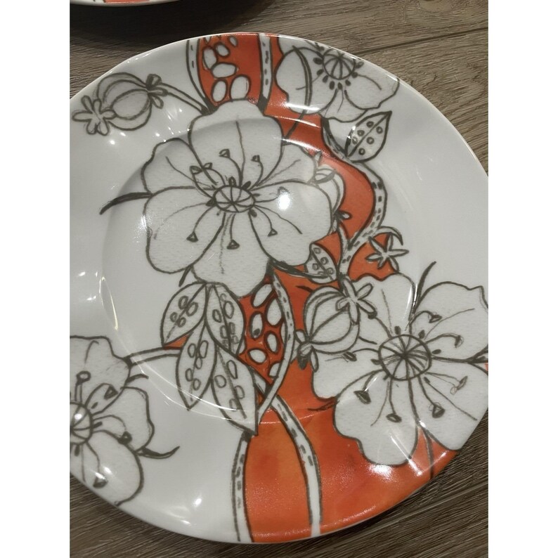 Set 4 Anthropologie Desertbloom 9" Salad Luncheon Plates Discontinued Portugal image 4