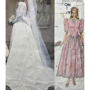 Vintage 1980s Victorian Vogue Bridal  Pattern 1983 Bride Bridesmaid Sz 10