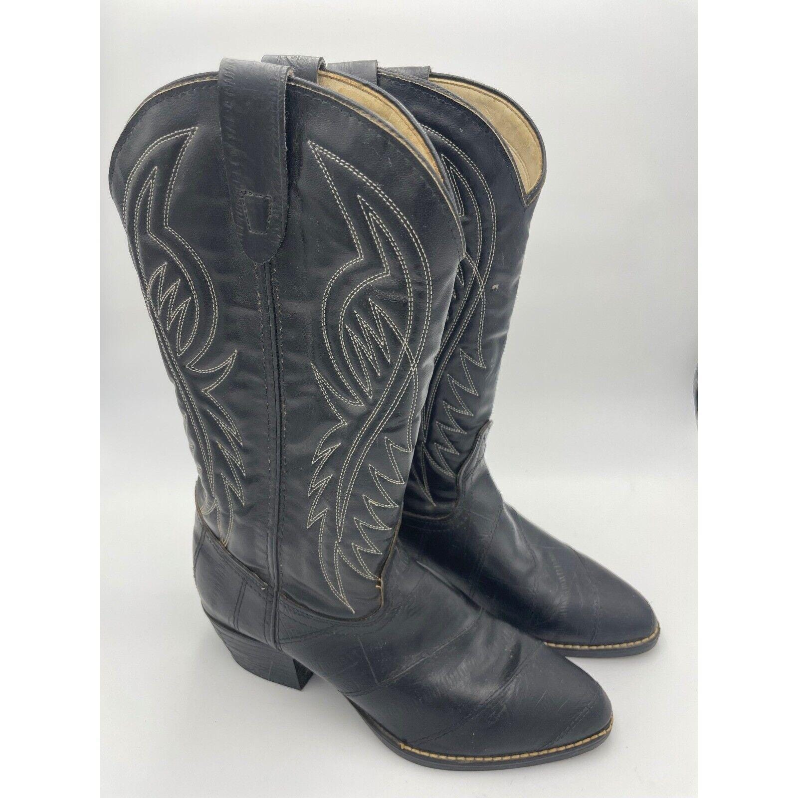 Bronco Boot Company vintage custom made black boots. Bronco – Shop-Pêche main image 3