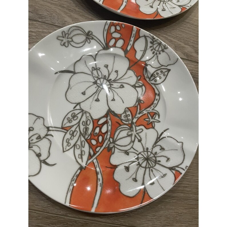 Set 4 Anthropologie Desertbloom 9" Salad Luncheon Plates Discontinued Portugal image 3