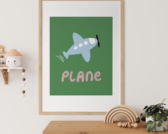 Airplane Nursery Print: Minimalist Kids Wall Art (Digital Download