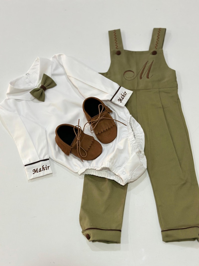 Sage Green Baby Boy Birthday Outfit, Toddler Birthday Outfit Set, Ring