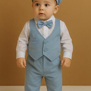 Personalized Baby Boy Tuxedo: 1st Birthday Outfit, Monogrammed Shirt