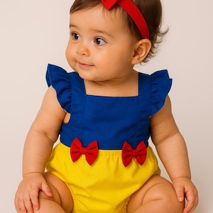 Snow White Baby Costume,Princess Romper for 1 year old,Halloween costume 1st Birthday princess outfit for girl