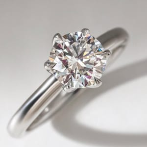 Solitaire Round Cut Moissanite Engagement Ring for Women, White Gold Ring, Personalized Jewelry, Anniversary Gift, Minimalist Silver Ring
