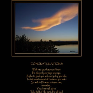 College Graduation Gift for Her, Poetry Print, Poem, Sunset, Poem Wall Art, Poetry Art, #25