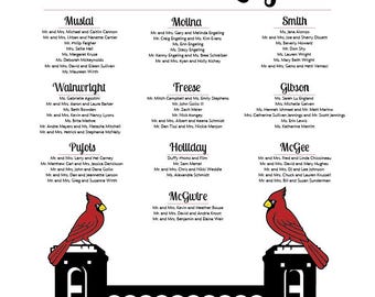 Busch Stadium Wedding Seating Chart: St. Louis Baseball Bar Mitzvah or wedding (Digital Download)