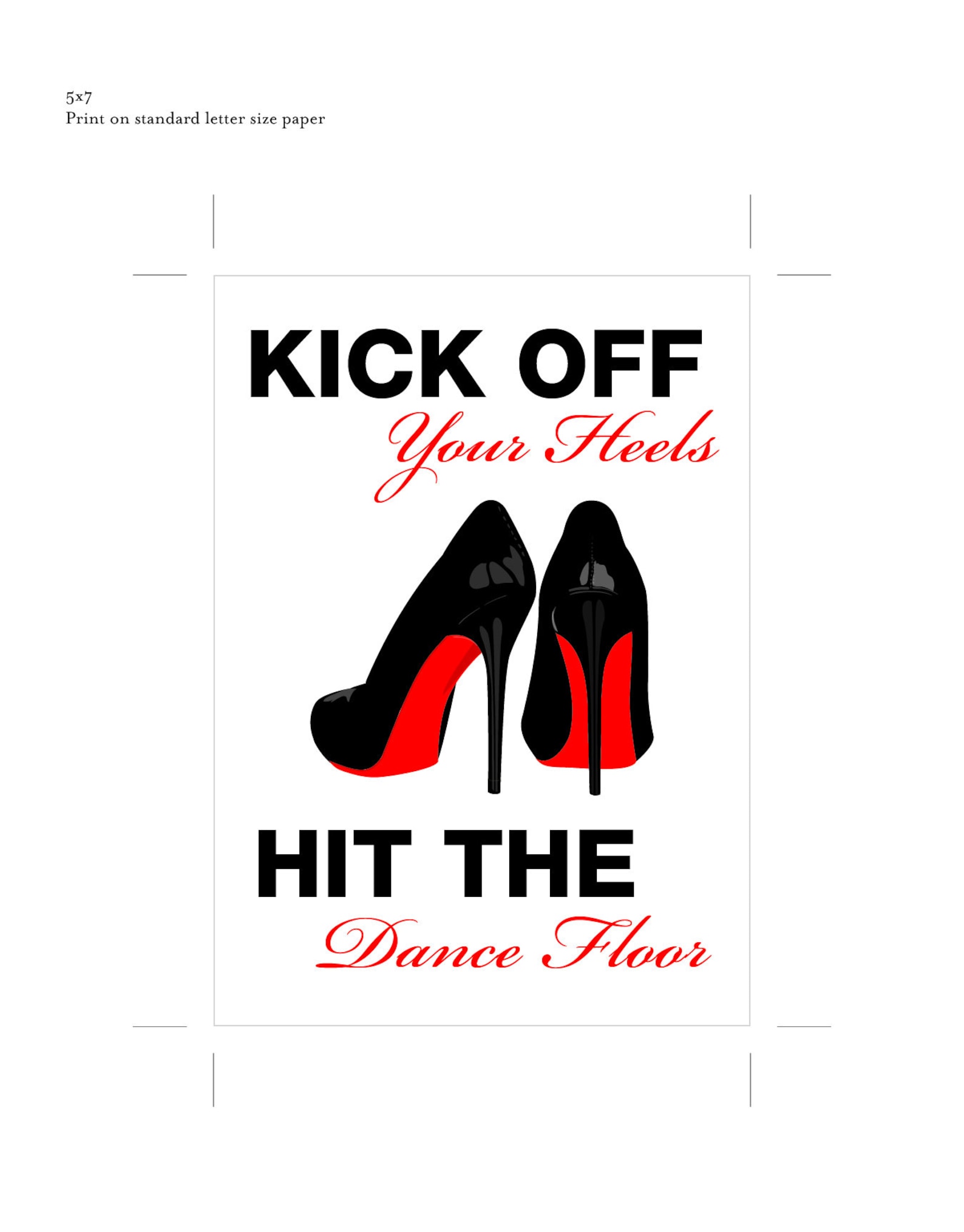Kick off Your Heels Wedding Sign Printable DIY Digital File Etsy 日本