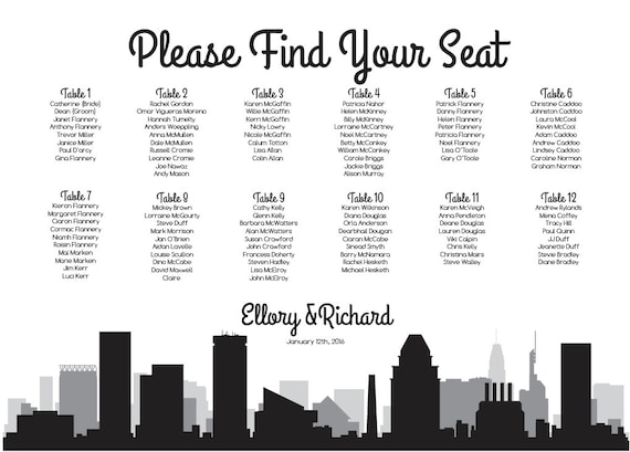 Metropolis Seating Chart