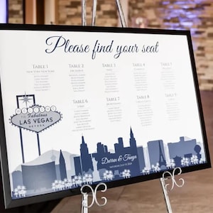Las Vegas Skyline Wedding Seating Chart Poster (Digital Download)
