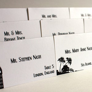 Printed World Travel Place Card, choose from hundreds of landmarks, customize font, colors. Quick turnaround time image 1