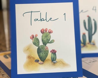 Cactus Table Numbers: Desert, Boho, Western Wedding Reception Decor