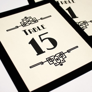 Craftsman Table Number: Custom Art Deco Style Wedding Decor