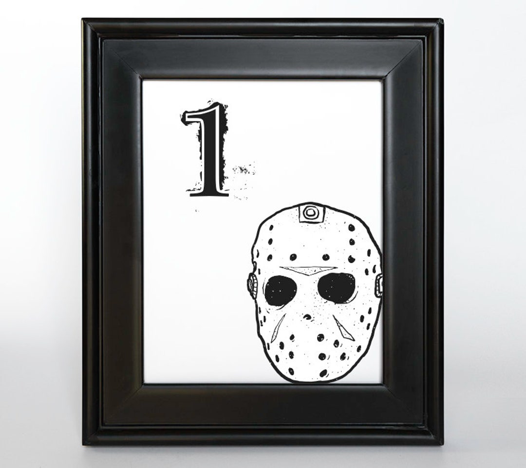 Horror Halloween Printable Table Number Wedding Reception Decor Sign ...