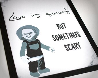 Love is Sweet Scary Horror Treat Bar Sign Monster Movie Wedding Customization Available up to 8x10 Gothic