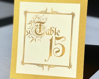 Fairy Tale Table Number for Fantasy Wedding or Party Decor, great for gothic or book nerd themes, choose colors, customize with text