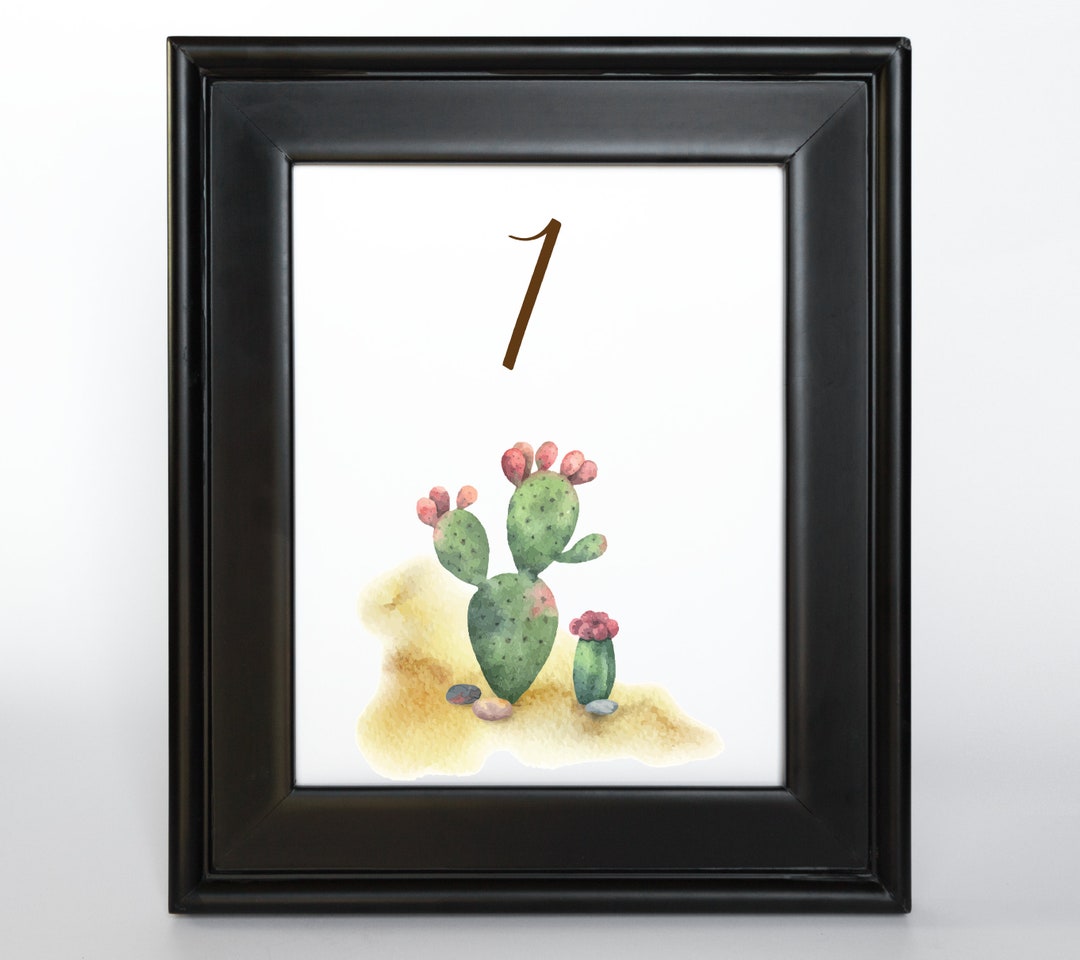 Desert Cactus Table Number: DIY Boho Western Wedding (customized ...