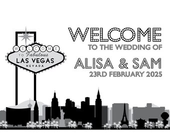 Las Vegas Wedding Welcome Poster: Custom Text, Font Choice (Digital Download)