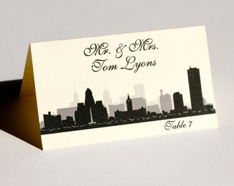 Buffalo New York Place Card City Skyline Wedding Handmade Custom Name Card Seating Escort Card Bridal Other Cities Available