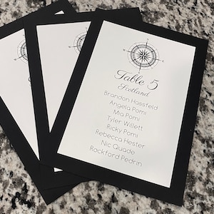 Compass Rose Wedding Guest List Card: Travel Theme Special Event