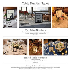NYC Printed Table Number for Wedding Reception or Parties, Choose from over 70 Landmarks, customize font and colors, arrive ready to use image 5