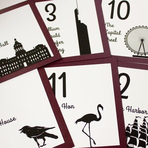 Baltimore Table Number for Wedding or Party Decor, Choose from over 30 landmarks, choose font and colors image 3