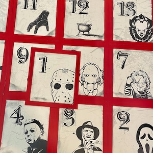 Horror Movie Icon Table Numbers: Halloween Wedding & Party Decor