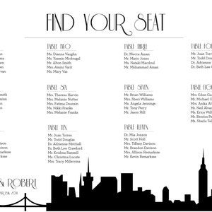 NYC Seating Chart New York Digital Design Printable PDF Custom - Etsy