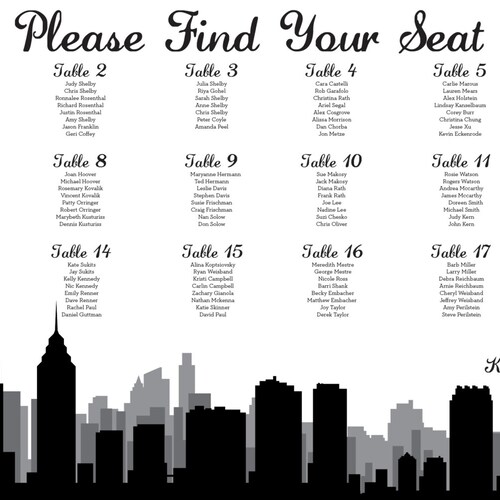 Philadelphia Seating Chart Printable PDF Custom Poster Digital - Etsy