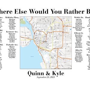 Buffalo Map Wedding Seating Chart: Custom Text (Printable Digital Download)