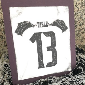 Bat Wing Table Number: Gothic Wedding Fantasy Party Decor