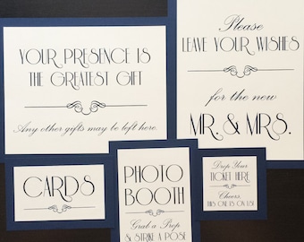 Art Nouveau Wedding Reception Sign: Custom Table Top Decor, Handmade