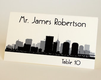 Richmond Virginia Printed Place Card for Weddings or parties, choose font and colors, arrive quickly, folded and ready to use