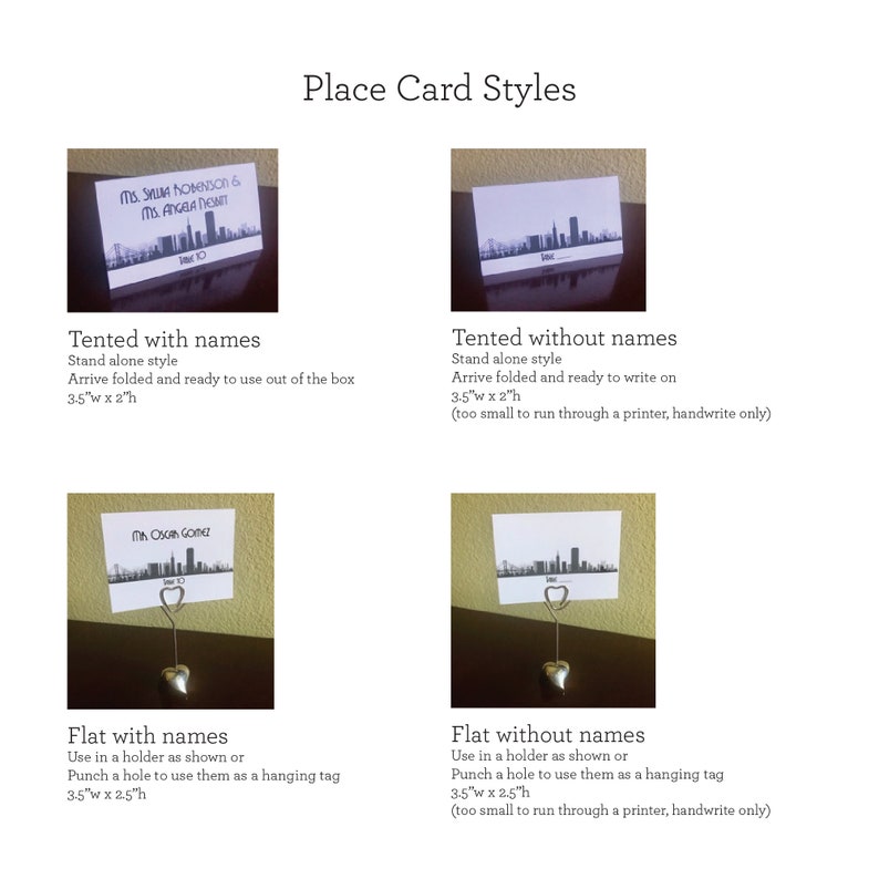 Printed World Travel Place Card, choose from hundreds of landmarks, customize font, colors. Quick turnaround time image 5