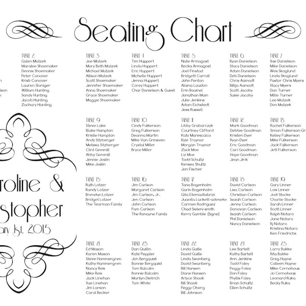 Gatsby Seating Chart Etsy